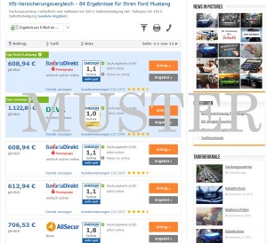 Ford Mustang Versicherung Beispiel